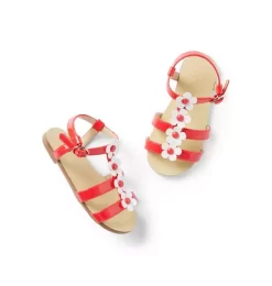 Patent Flower Sandal Moto Red