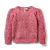 Marled Puff Sleeve Sweater Wildberry