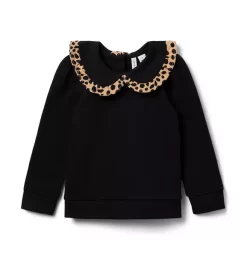 Leopard Collar Sweatshirt JJ Black