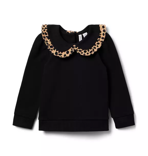 Leopard Collar Sweatshirt JJ Black 1 Leopard Collar Sweatshirt JJ Black