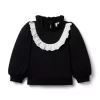 Eyelet Ruffle Sweatshirt JJ Black