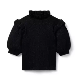Sparkle Puff Sleeve Sweater JJ Black