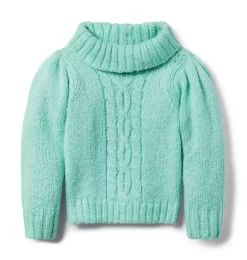 Cable Knit Marled Sweater Yucca