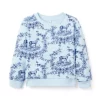 Horse Toile Sweatshirt Blue Ribbon Horse Toile