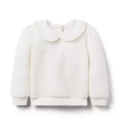 Sherpa Collared Sweater Ivory