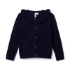 The Ruffle Collar Cardigan Dark Marine