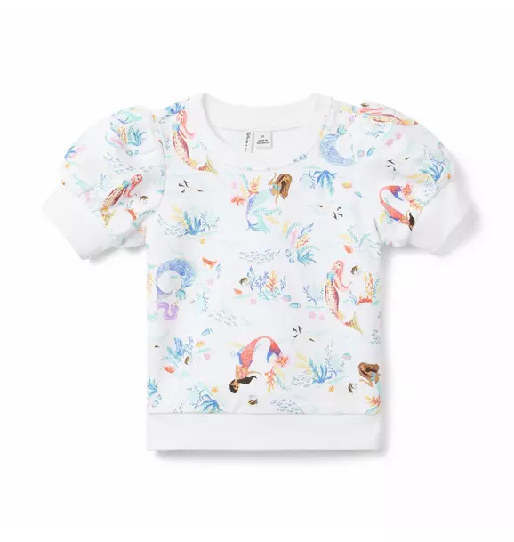 Disney The Little Mermaid Sweatshirt White Mermaid Print 1 Disney The Little Mermaid Sweatshirt White Mermaid Print