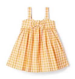 The Sunshine Sundress Apricot Gingham