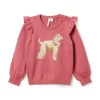 Dog Ruffle Shoulder Sweater Mauvewood