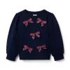 Tartan Bow Sweatshirt Dark Marine