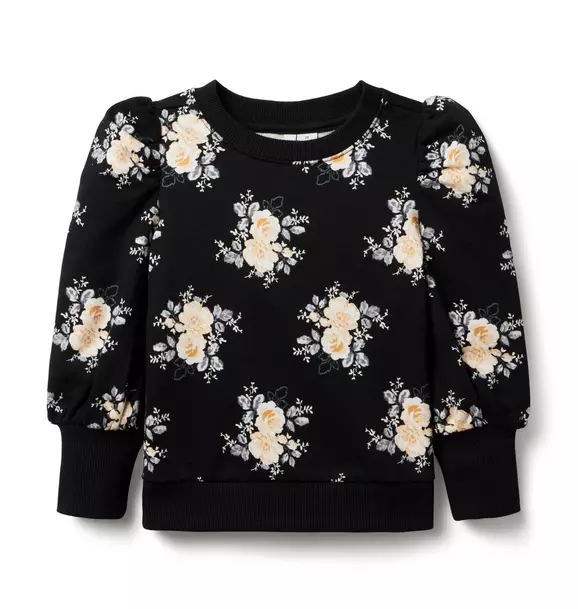 Floral French Terry Sweatshirt JJ Black Floral 1 Floral French Terry Sweatshirt JJ Black Floral