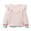 Amour Ruffle Shoulder Sweatshirt Dollface Pink