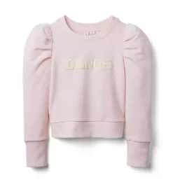 Puff Sleeve Dance Sweatshirt Barely Pink