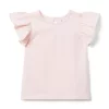 Ruffle Sleeve Jersey Top Hopscotch Pink