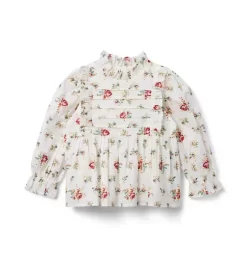 The Rose Garden Top Jet Ivory Floral