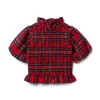 The Tartan Holiday Smocked Top Bradbury Red Tartan