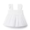 The Emily Seersucker Smocked Top White