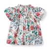 The Olivia Smocked Top Jet Ivory Floral