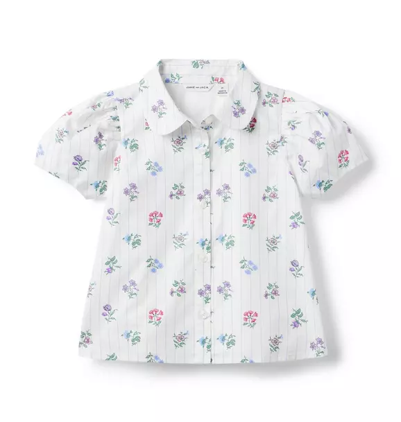 Floral Stripe Puff Sleeve Top Jet Ivory Floral Stripe 1 Floral Stripe Puff Sleeve Top Jet Ivory Floral Stripe