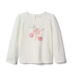 Ballerina Flower Tee Jet Ivory