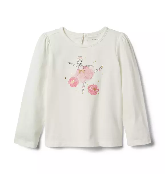 Ballerina Flower Tee Jet Ivory 1 Ballerina Flower Tee Jet Ivory