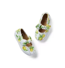 Lemon Stripe Bow Sneaker White Lemon Stripe