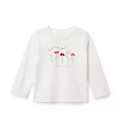 Friends Are Like Flowers Tee Jet Ivory