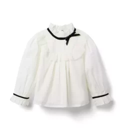 Lace Ruffle Bow Top Cream And Sugar