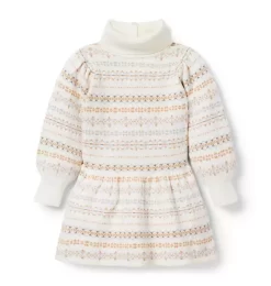 Fair Isle Sweater Dress Ivory Fair Isle