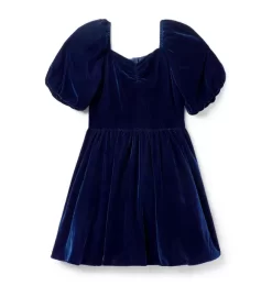 The Velvet Party Dress Dark Marine