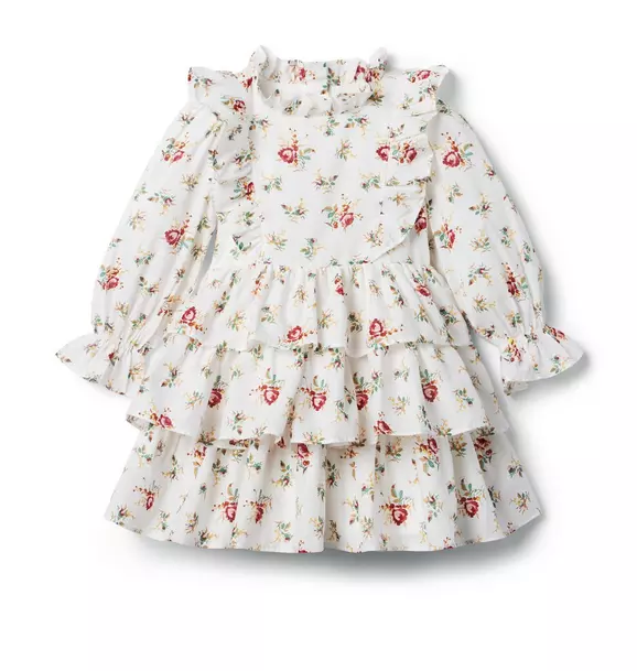 Floral Tiered Ruffle Dress Jet Ivory Floral 1 Floral Tiered Ruffle Dress Jet Ivory Floral