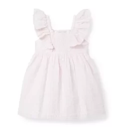 Gingham Seersucker Dress Seashell Pink Gingham