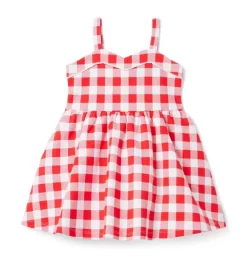 Gingham Ponte Dress Tomato Gingham