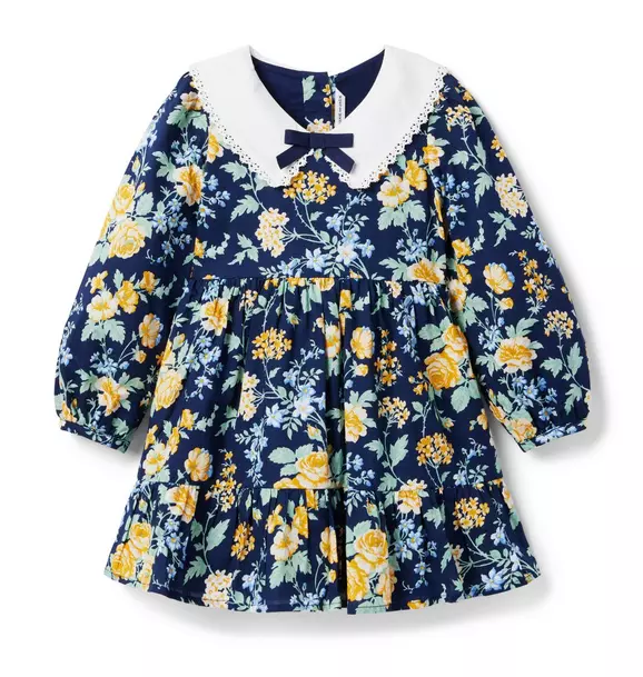 Floral Bow Collar Dress Merchant Marine Floral 1 Floral Bow Collar Dress Merchant Marine Floral