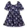 Disney Aurora Floral Dress Navy Aurora Floral