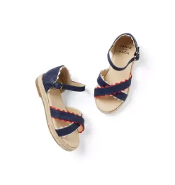 Ric Rac Cross-Strap Espadrille Merchant Marine