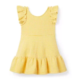 Gingham Knit Seersucker Dress Mimosa Gingham