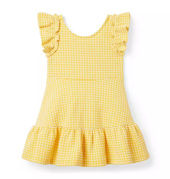 Gingham Knit Seersucker Dress Mimosa Gingham 1 Gingham Knit Seersucker Dress Mimosa Gingham