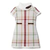 The Saddle Club Sweater Dress Jet Ivory Plaid
