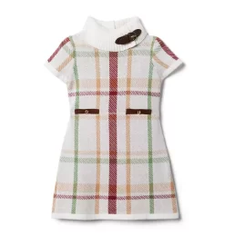 The Saddle Club Sweater Dress Jet Ivory Plaid