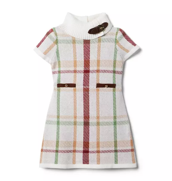 The Saddle Club Sweater Dress Jet Ivory Plaid 1 The Saddle Club Sweater Dress Jet Ivory Plaid