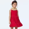 Velvet Faux Fur Collared Dress Holiday Red