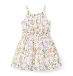 The Destination Sundress White Destination Print