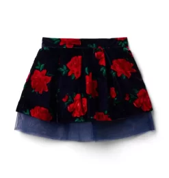 Rose Velvet Tulle Skirt Dark Marine Rose
