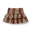 The Hailey Smocked Skirt Marzipan Leopard