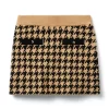 Houndstooth Skirt Tan Houndstooth
