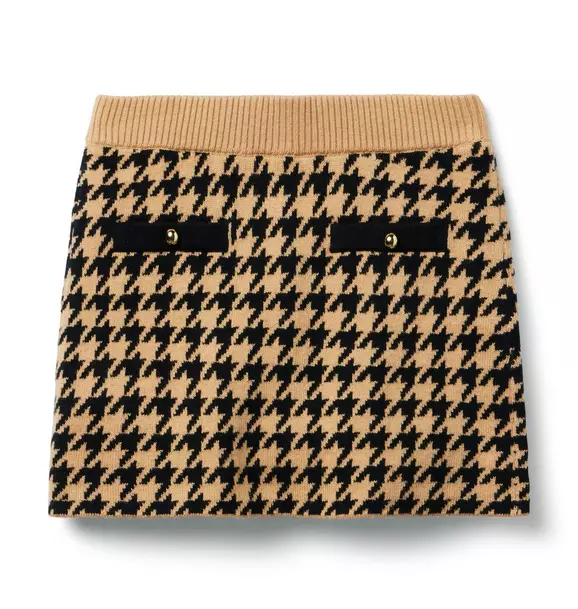 Houndstooth Skirt Tan Houndstooth 1 Houndstooth Skirt Tan Houndstooth