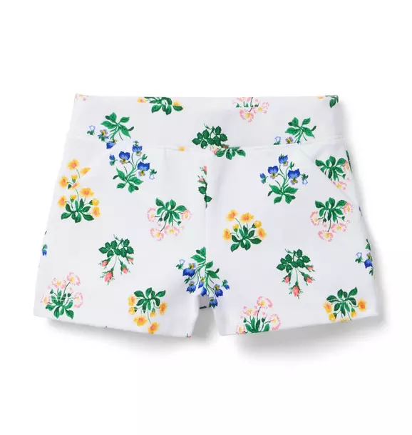 Floral Ponte Short White Floral 1 Floral Ponte Short White Floral