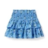 The Hailey Smocked Skirt Skyline Blue Floral