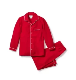 Petite Plume Flannel Pajama Set Red